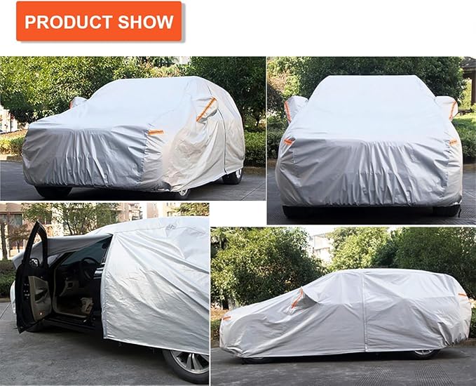 Kayme 6 Layers SUV Car Cover Custom Fit for Mercedes Benz GLC 300 350e(2016-2025) Waterproof All Weather for Automobiles, Outdoor Full Cover Rain Sun UV Protection.Silver