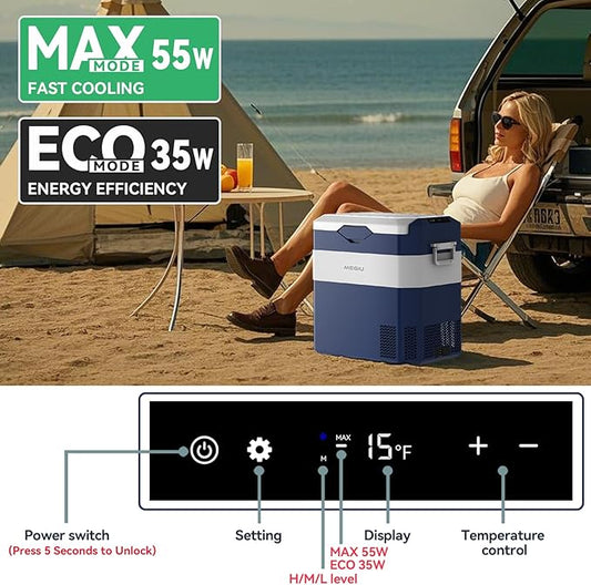 Car Fridge Portable 12V Refrigerator 45 Quart 12 Volt Freezer Compressor Cooler 12V/24V DC 110~240 V AC for Truck Van RV Camper SUV and Home Use