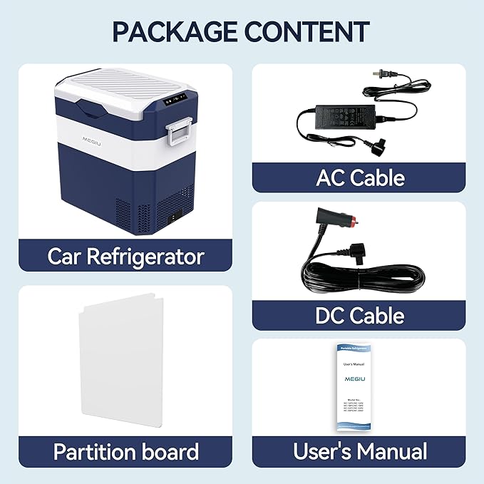 Car Fridge Portable 12V Refrigerator 45 Quart 12 Volt Freezer Compressor Cooler 12V/24V DC 110~240 V AC for Truck Van RV Camper SUV and Home Use