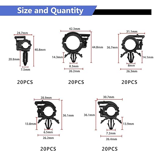 Car Harness Routing Clips 165PCS Assortment 11 Different Sizes Automotive Wire Routing Clips Replacement Parts for Honda GM Mazda Jeep Wrangler
