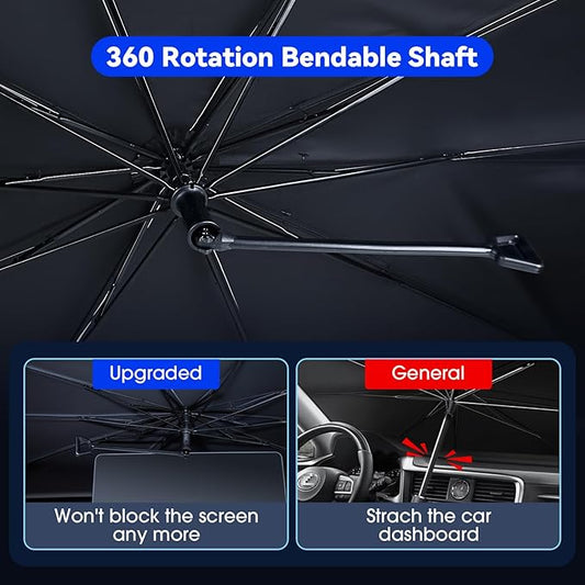 helloleiboo ๐๐๐5 ๐ผ๐ท๐ฎ๐น๐จ๐ซ๐ฌ Foldable Car Windshield Sun Shade Umbrella,360ยฐ Rotating Sunshade for Car Windshield Front Window Reflective Heat Automotive Interior Sun Protection for Cars Trucks