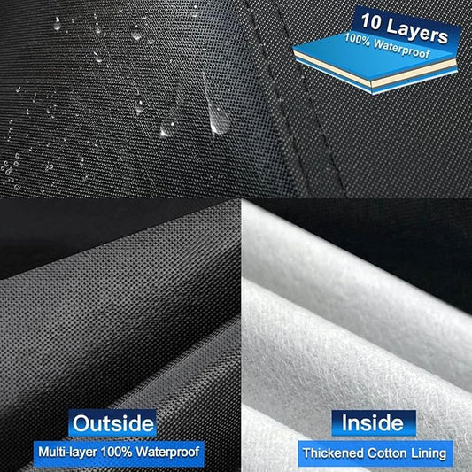 10 Layers Car Cover Custom Fit for Cadillac (DTS 2006-2012), Waterproof All Weather for Automobiles, Outdoor Full Cover Sun Dust Rain Protection with Cotton. Black