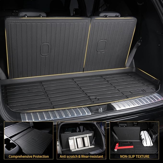 GINOWY- Floor Mats & Cargo Liner for Mazda CX50 Hybrid 2025, TPE All Weather Mats Floor Liners CX-50 2025 Waterproof Non-Slip Trunk Mat CX50 Automotive Accessories Mats Black