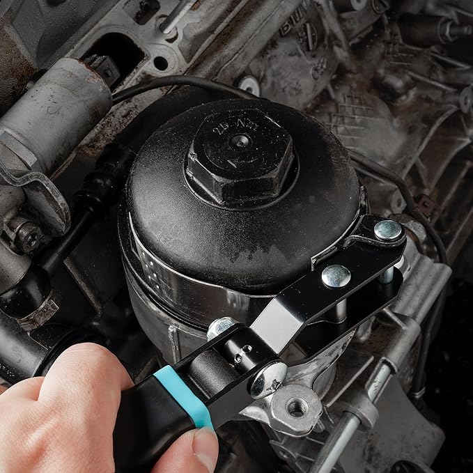 DURATECH Small Swivel Oil Filter Wrench,5 Gear Adjustment Oil Filter Removal Tool Fits Filters 2-3/4" to 3-1/4", Perfect for Car Repair Tools