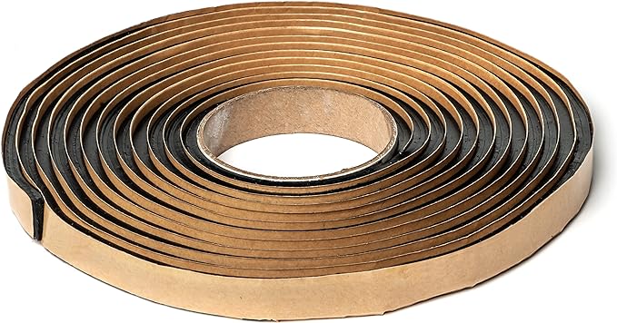 Second Skin Butyl Sealant Tape – Butyl Rubber Sealant, Multi-Purpose Butyl Rope, and Putty Tape for Automotive (Car, RV, Marine) – 1/4” x 1/2" x 20’ – Made in The USA (20 Butyl Tape)