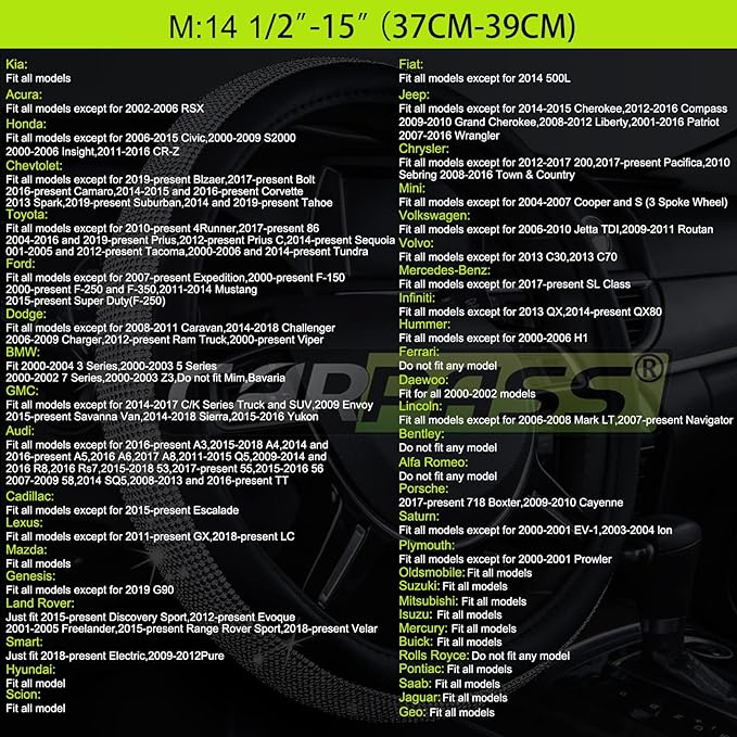 CAR PASS Wood Grain Microfiber Leather Sporty 14.5-15 inch Steering Wheel Cover Universal Fits for 95% Truck,SUV,Cars, Anti-Slip Safety Comfortable Design (Black Wood Grain)