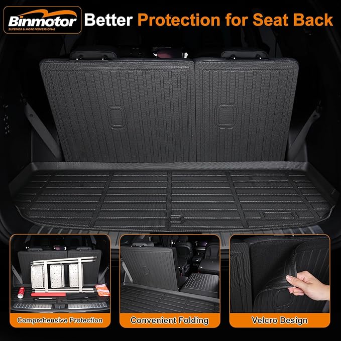 Binmotor-All Weather Custom Floor Mats with Cargo Liner for Acura MDX 2025 2024-2022, 1st & 2nd & 3rd Row Full Set Car Mats TPE, Heavy Duty Car Floor Liners for MDX Accessories