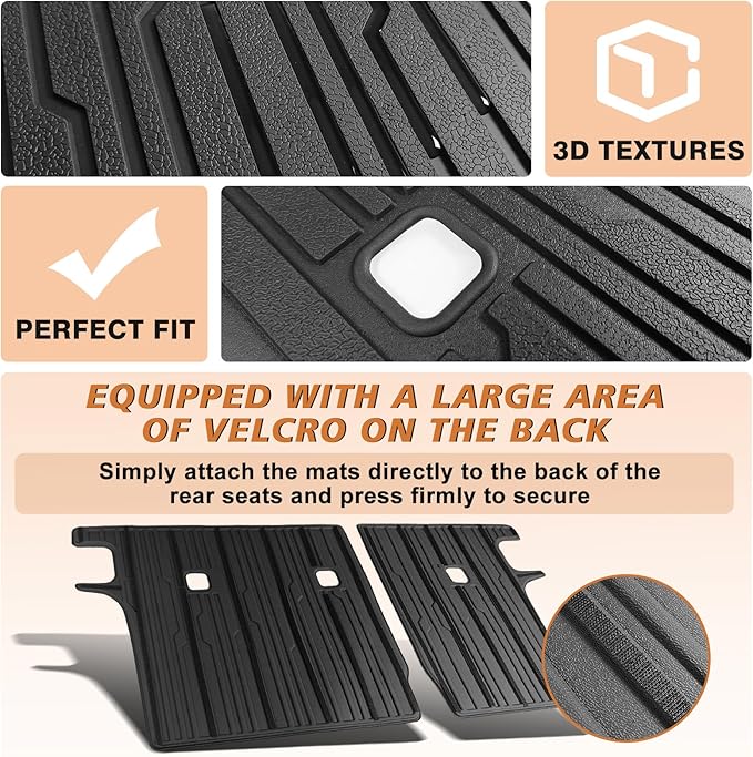TripleAliners All-Weather Mats Compatible with 2025 Nissan Kicks Accessories Floor Mat Liners & Rear Trunk Cargo Mat & Seat Back Protector Full Set High Wall Protection TPE Custom Fit (For SV SR Trim)