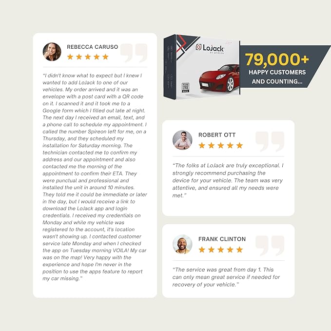 LoJack for Cars | GPS Tracker for Vehicles No Monthly Fee | Anti Theft Car Device | Professional Installation Included | Integrated with Law Enforcement (3 Years of Service)