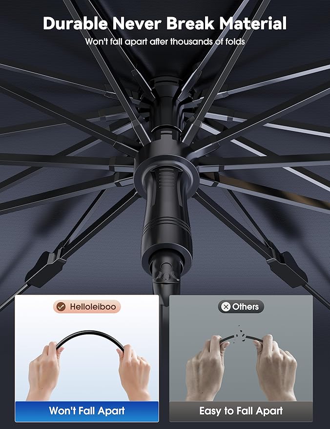 helloleiboo 𝟐𝟎𝟐5 𝑼𝑷𝑮𝑹𝑨𝑫𝑬 Car Windshield Sun Shade Umbrella,Colorful 360°Rotating Foldable Windshield Sun Shade Front Window Reflective Polyester Blocks Heat and Sun Sun Shade for Cars SUV