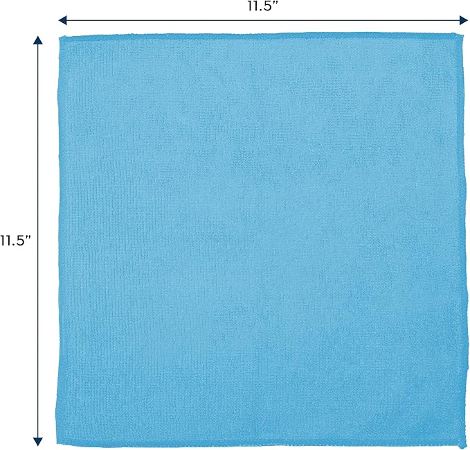 S&T INC. 25 Pack Microfiber Cleaning Cloth, Bulk Towels for Home, Reusable Microfiber Towels for Cars, Cleaning Rags, Assorted, 11.5 Inches x 11.5 Inches, 25 Count
