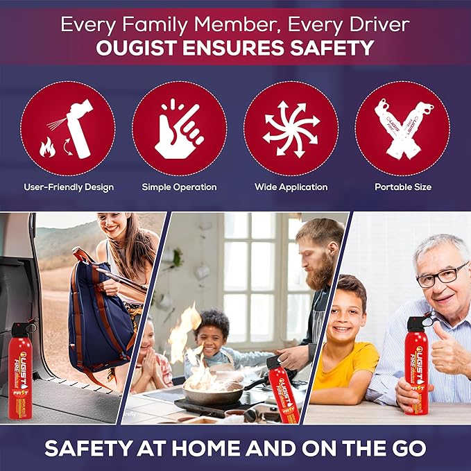 Fire Extinguisher for Vehicle & Home 620ml 4 Count, Car Fire Extinquishers, Prevent Re-lgnition, Best Suitable for Kitchen,The House Car Truck Boat Water-Based Mini Fire Extinguishers