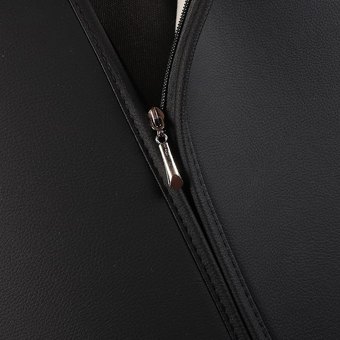 JOJOBAY Car Seat Covers for Dodge Ram 2 Pcs Front,Fit Ram 2009-2025 1500/2500/3500 Pick-up Truck,Crew,Regular,Quad,Mega Cab,Waterproof Leather Seat Covers Protectors(2 PCS Front,Black-Grey)