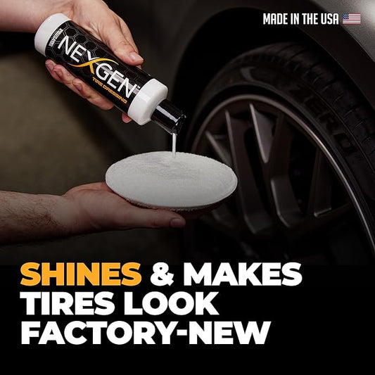 Nexgen Tire Dressing (16oz) - Long-Lasting Tire Shine & UV Protection - Repels Dust & Debris - On-The-Go Car Detailing - Car Cleaning Supplies - for Tires, Dashboards, & Trim