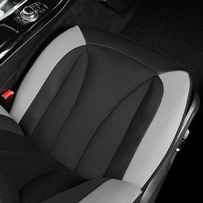 GIANT PANDA Front Car Seat Cover Custom Fit Toyota, 3D Air Mesh Car Seat Covers for Toyota Rav4 Camry Highlander Corolla Prius 2-Pack (Gray)
