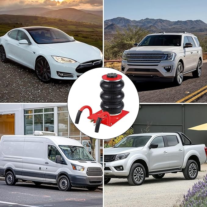 Air Jack,Heavy Duty 3 Ton/6600 lbs Air Bag Jack-3-Ply Pneumatic Lift up to 17.7 inch/450 mm for Cars/SUVs,Portable with Semi Round Handle