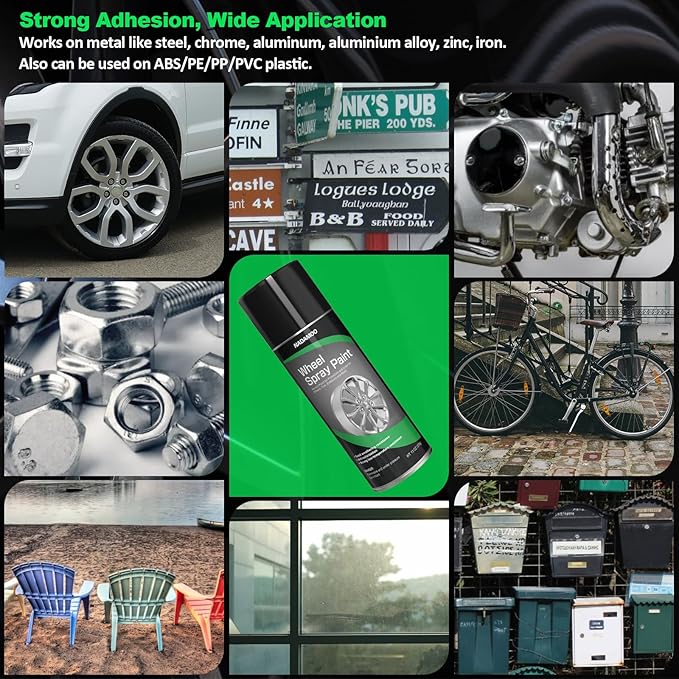 NADAMOO Aluminum Wheel Spray Paint, Semi-gloss Aerosol Car Rim Paint for Recolor and Protection of Metal Surface, Silvery, 2 Cans, 13 Oz Per Can