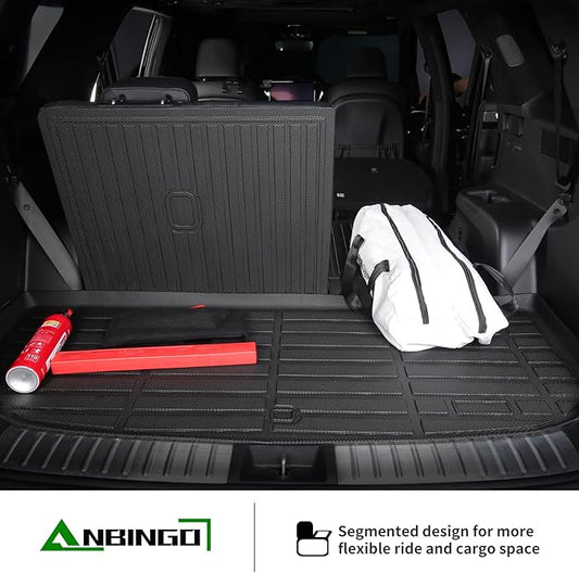 ANBINGO®Floor Mats & Cargo Liner & SeatBack Fit for Honda Pilot 2009-2015 Full Set Waterproof Car Mats All Weather Guard TPE Pilot Mats Set Black