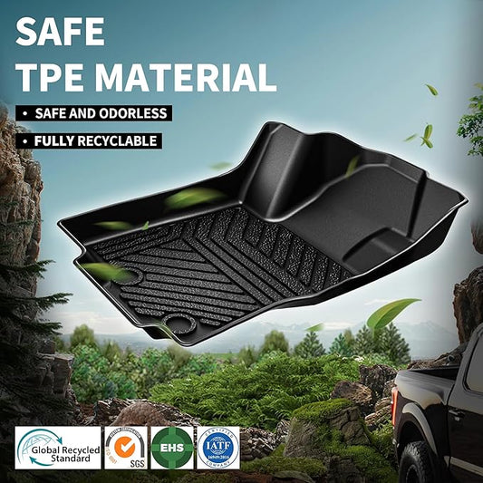 OEDRO Floor Mats Trunk Mat with Backrest Mat Fit for 2025 2026 Chevrolet Equinox (Only Gas) & GMC Terrain, Custom Fit TPE All Weather Car Floor Liners for Chevy Equinox & GMC Terrain Accessories