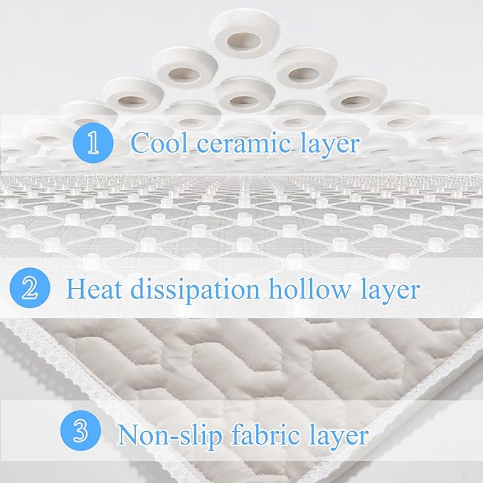 HOMREST Beaded Car Seat Cushion 19x19 Massage Ceramic Seat Cover for Back Pain Cooling Comfy Bead Seat Pad for Trucks,Executive Chairs(Beige)