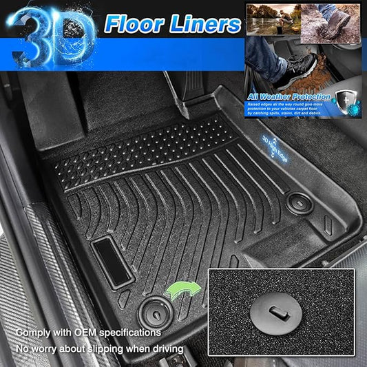 Cartist Floor Mats Compatible with Genesis G70 RWD 2019-2025 Accessories (Not fit AWD) All Weather Floor Liner 2 Rows Carpet Protection 3D TPE Odorless