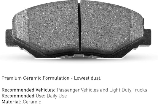 R1 Concepts Front R1 Concepts Ceramic Series Brake Pad With Rubber Steel Rubber Shims