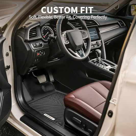 YITAMOTOR Floor Mats Compatible with Mazda CX-5 2022-2025 CX5 Includes 2 Rows and Cargo Liner Set, TPE All-Weather Floor Mat Set Liners, Black