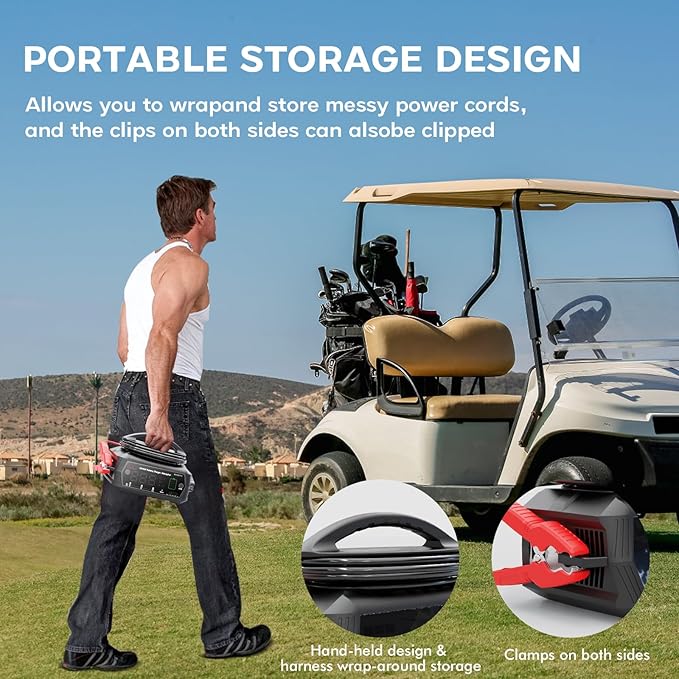 Golf Cart BatteryCharger 36V 18A and 48V 13A Trickle BatteryCharger,36 Volt Golf Cart Charger,for EZGO TXT Text with Powerwise,Lithium, LiFePO4, Lead-Acid AGM/Gel/SLA..BatteryCharger,D Style Plug