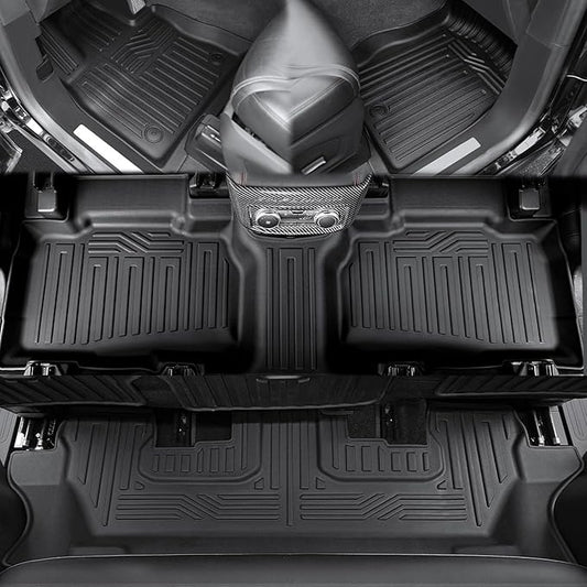 Floor Mats for 2020-2024 2025 Ford Explorer (7-seat), All Weather TPE Floor Mat Cargo Liner with Backrest Mat for Explorer ST/XLT Accessories
