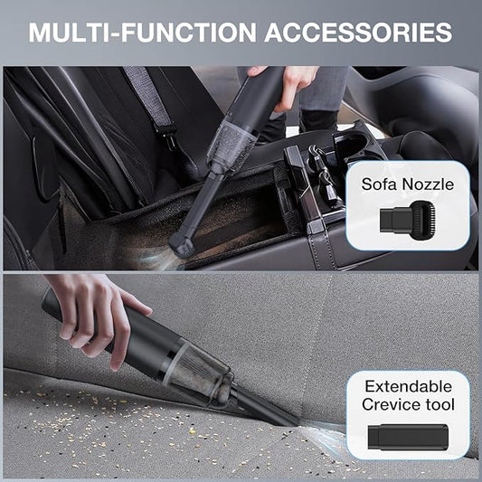 Car Handheld Vacuum Cordless 13000 PA Suction Power, Portable Mini Vacuum Cleaner for Car Home Office and Pet Hair, Black