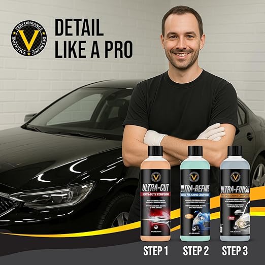 VPD Ultra-Refine Medium Polishing Compound 16 oz – Professional Car Polish & Rubbing Compound, Removes Swirl Marks, Oxidation & Scratches, Enhances Gloss & Depth, Safe for Clear Coats & Metals