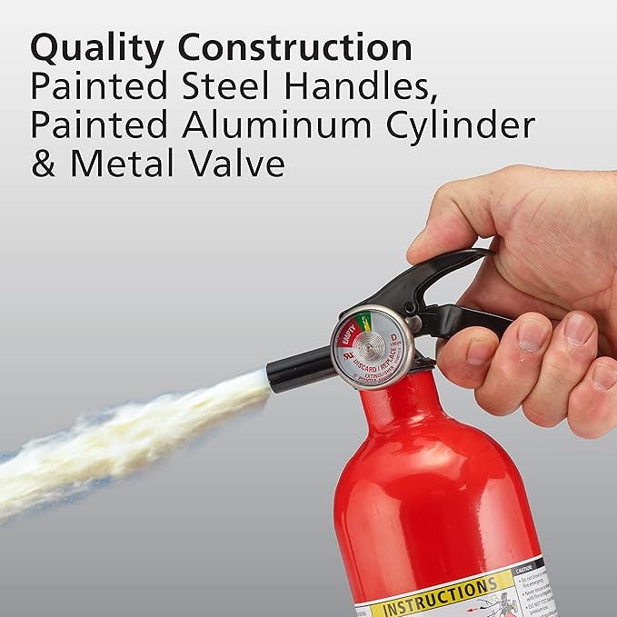 Kidde Auto Fire Extinguisher for Car & Truck, 5-B:C, 3.2 Lbs., Dry Chemical Extinguisher, Strap Bracket (Included) & Fire Extinguisher for Home, 1-A:10-B:C, Dry Chemical Extinguisher, Red