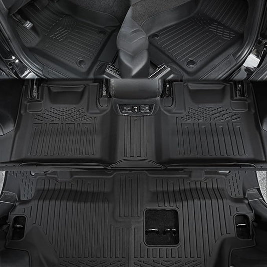 Floor Mats for 2016-2024 2025 Dodge Durango 7-seat, All Weather TPE Cargo Liner Cargo Mat and 3rd Row Backrest Mats for RT/GT Durango Accessories