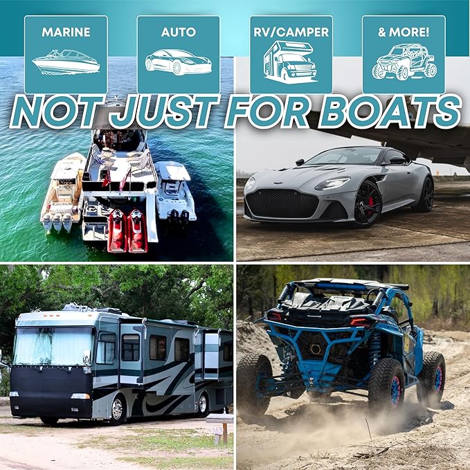 WIPEDOWN 3-in-1 Ceramic Waterless Wash & Quick Detailer | Boat Cleaner | Marine UV Protection, Long-Lasting, High-Gloss | Boats, RVs, Cars | Extend Wax, Coatings, & Sealants | Made in USA