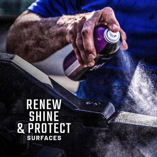 Slick Products Multi-Surface Shine & Protectant Spray – High Gloss Silicone-Based Aerosol for Interior & Exterior Plastic Vinyl Rubber – UV Protection, No Drip Formula, Smells Great, 17.35 fl oz