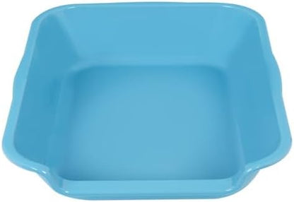 1 Pack of Extra Large Cat Litter Box (ABS Material), Low Entry Senior Litter Pen for Geriatric Kitty Big Cats, Jumbo Pet Safe Litter Boxes Tray for Pets Potty (Light Blue, 20" L x 15.5" W)