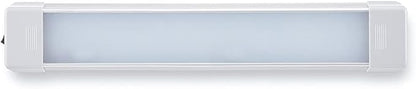 LED Interior Utility Light Fixture 14.6" x 2.6", High Lumen-Output Low Current Draw Energy Efficient, Frosted Lens 6000K Cool-White Even Diffused Beam, On/Off Rocker Switch 12V-24V DC, 1-Pack