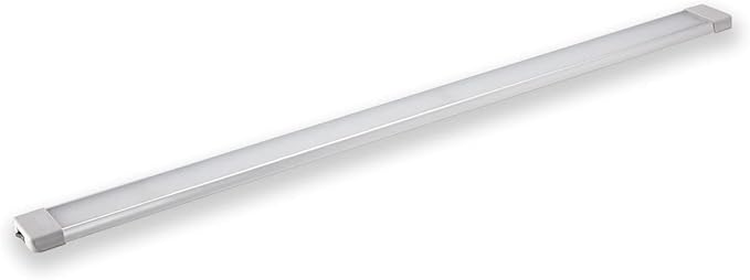 LED Interior Utility Light Fixture 38.2" x 2.6", High Lumen-Output Low Current Draw Energy Efficient, Frosted Lens 6000K Cool-White Even Diffused Beam, On/Off Rocker Switch 12V-24V DC, 1-Pack