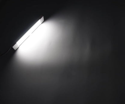 LED Interior Utility Light Fixture 10.6" x 2.6", High Lumen-Output Low Current Draw Energy Efficient, Frosted Lens 6000K Cool-White Even Diffused Beam, On/Off Rocker Switch 12V-24V DC, 1-Pack