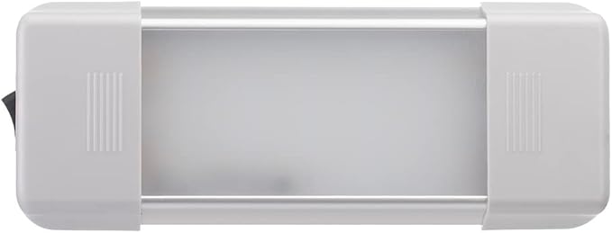 LED Interior Utility Light Fixture 6.7" x 2.6", High Lumen-Output Low Current Draw Energy Efficient, Frosted Lens 6000K Cool-White Even Diffused Beam, On/Off Rocker Switch, 12V-24V DC, 1-Pack