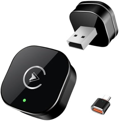 Wireless CarPlay Adapter for iPhone, Mini USB Design for Cars with Wired CarPlay, Fast Connection,5.8GHz WiFi,No Delay, Compatible with iOS 10+ & iPhone 6+, USB/Type C,Plug and Play (Black)