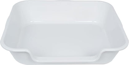 1 Pack of Extra Large Cat Litter Box (ABS Material), Low Entry Senior Litter Pen for Geriatric Kitty Big Cats, Jumbo Pet Safe Litter Boxes Tray for Indoor Pets Potty (Gray, 24" L x 20" W)