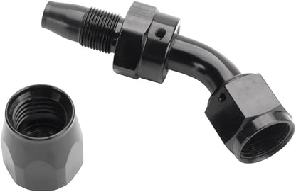 LokoCar 10AN Hose End Fitting 45 Degree Swivel For CPE Braided Hose Black 2Pcs