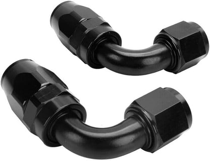 LokoCar 8AN Hose End Fitting 90 Degree Swivel For CPE Braided Hose Black 2Pcs