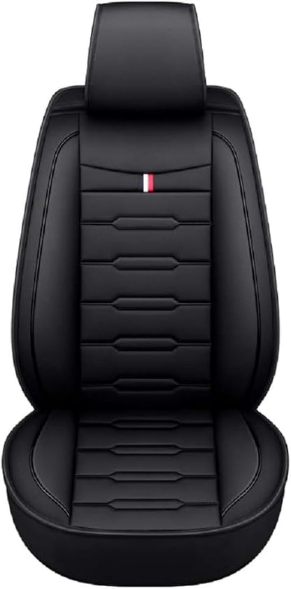Seat Covers Full Set, Waterproof Leather Seat Covers for Cars, 5 Seats Universal Car Seat Protectors, Black Car Seat Covers Car Seat Cushions Fit for Most Cars (Black)