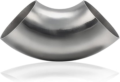 Cotonake OD 2 Inch 90 Degree SS304 Stainless Steel Bend Tube Exhaust Elbow Pipe for Car Modified Exhaust System 2" Piping Silver Tone，Stair Handrail (1pcs)