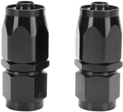 LokoCar 4AN Hose End Fitting 0 Degree Straight Swivel For CPE Braided Hose Black 2Pcs