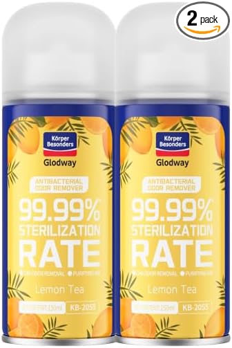 Glodway Whole Car Air Refresher Spray,Odor Eliminator Eliminates Strong Vehicle Odors,Lemon Scent-6 Ounce Spray Bottle (Plack of 2)