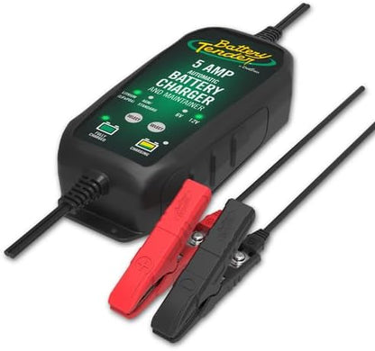 Battery Tender 5 AMP 12V Battery Charger and Maintainer - Automotive Smart Automatic Battery Charger for Cars SUVs and Trucks -Lead Acid, AGM, Gel, & Lithium - 022-0186G-DL-WH
