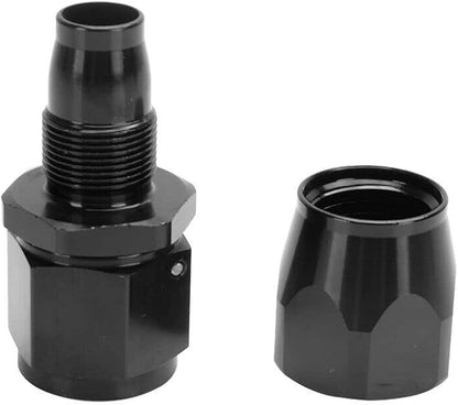 LokoCar 12AN Hose End Fitting 0 Degree Straight Swivel For CPE Braided Hose Black 2Pcs
